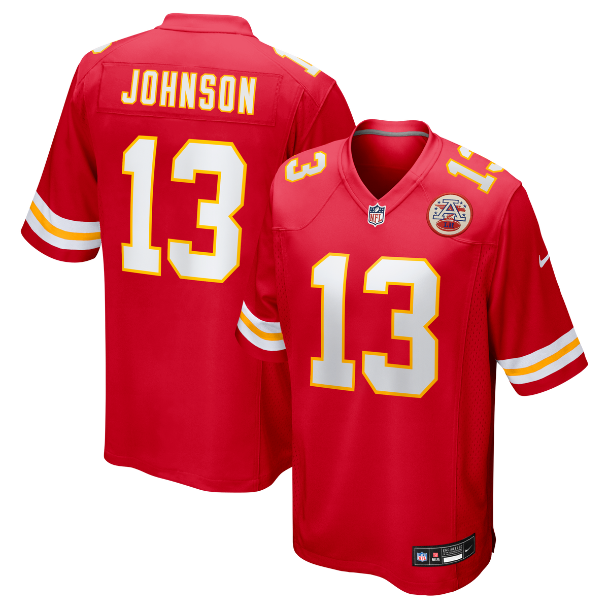 Men's Kansas City Chiefs Nazeeh Johnson Nike Red Game Player Jersey