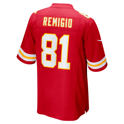 Men's Kansas City Chiefs Nikko Remigio Nike Red Team Game Jersey
