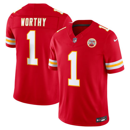 Men's Kansas City Chiefs Xavier Worthy Nike Red Team Vapor F.U.S.E. Stitched Limited Jersey