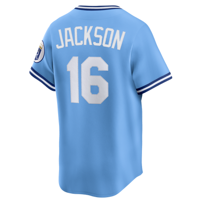 Men's Kansas City Royals Bo Jackson Nike Light Blue Throwback Cooperstown Collection Limited Jersey