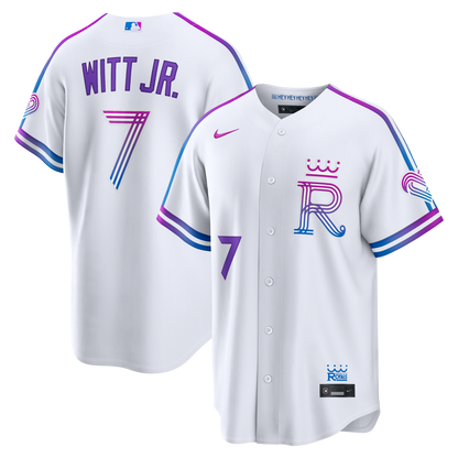 Men's Kansas City Royals Bobby Witt Jr. Nike White 2026 City Connect Stadium Jersey