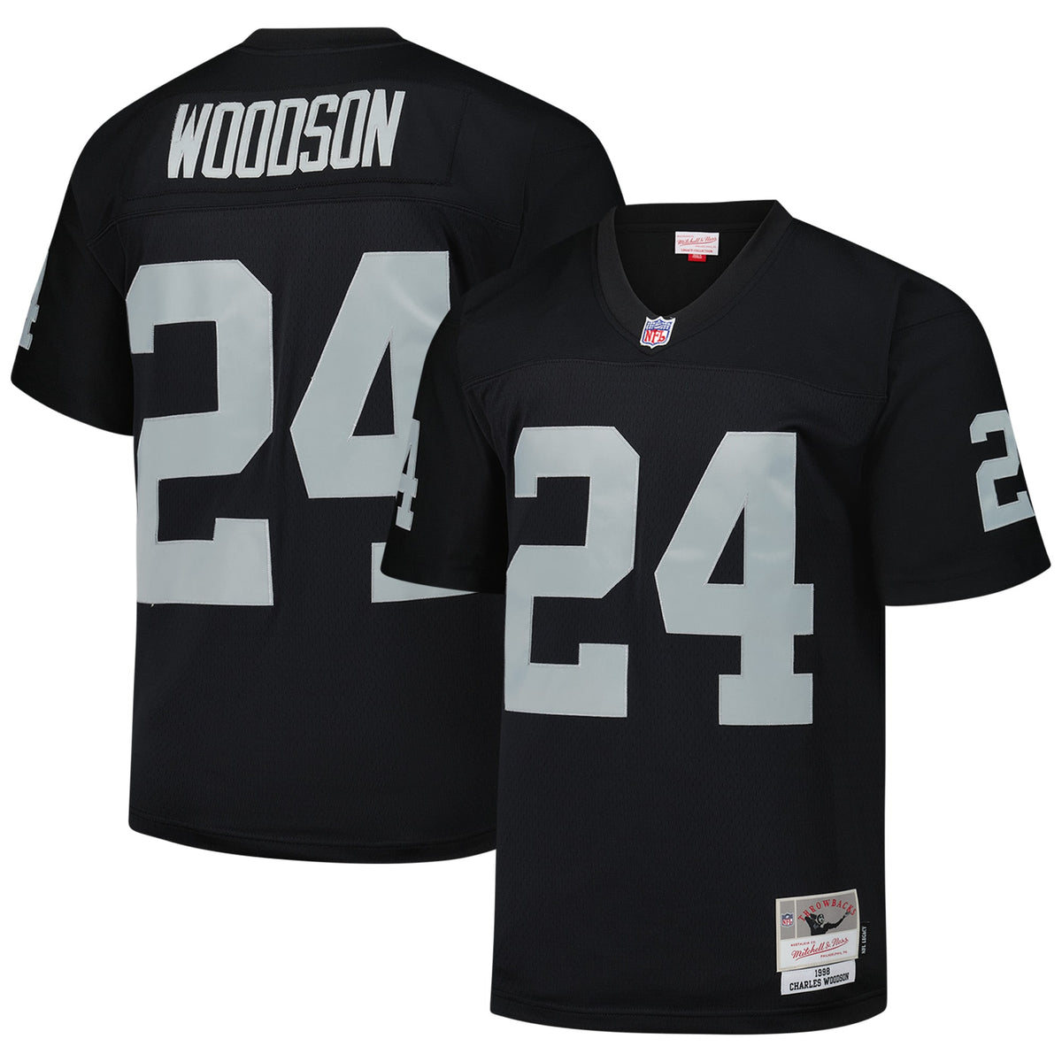 Men's Las Vegas Raiders Charles Woodson Mitchell & Ness Black Legacy Replica Jersey