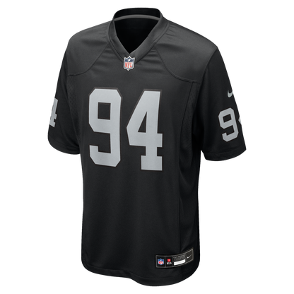 Men's Las Vegas Raiders Christian Wilkins Nike Black Team Game Jersey