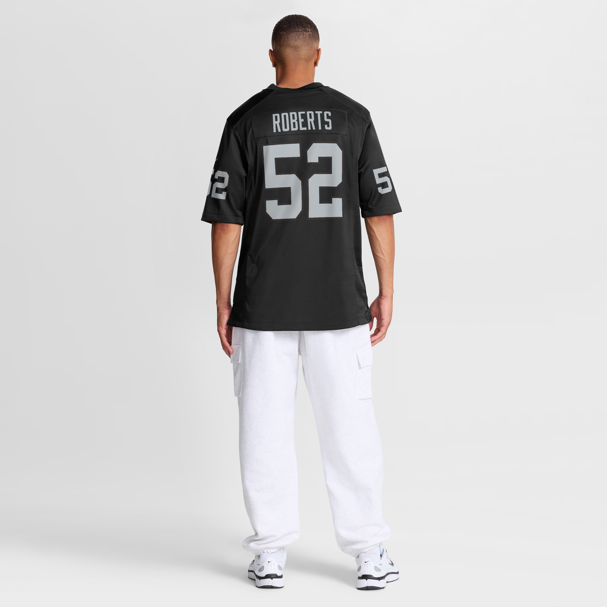 Men's Las Vegas Raiders Elandon Roberts Nike Black Team Game Jersey