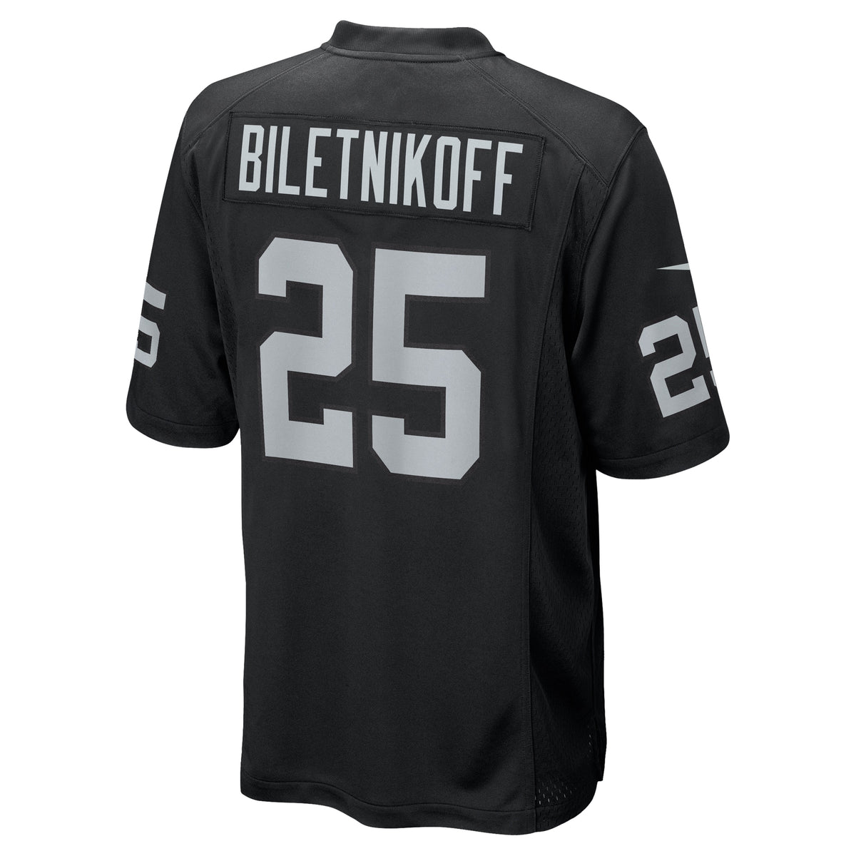 Men's Las Vegas Raiders Fred Biletnikoff Nike Black Game Retired Player Jersey