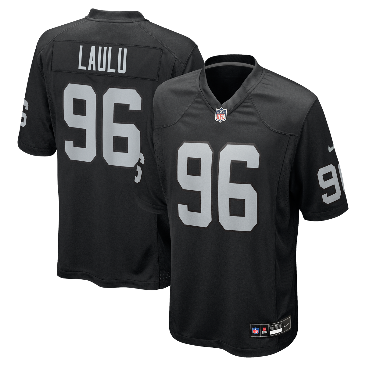 Men's Las Vegas Raiders Jonah Laulu Nike Black Team Game Jersey