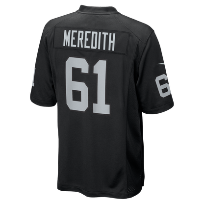 Men's Las Vegas Raiders Jordan Meredith Nike Black Game Player Jersey