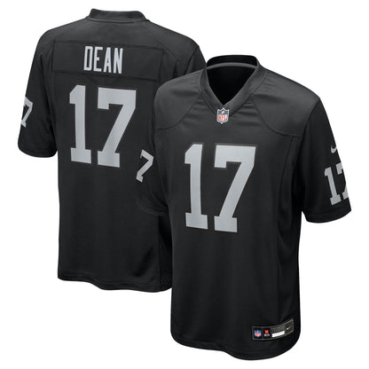 Men's Las Vegas Raiders Nakobe Dean Nike Black Team Game Jersey
