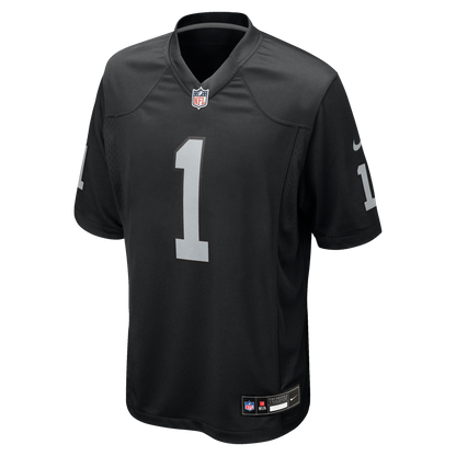 Men's Las Vegas Raiders Number 1 Dad Nike Black Game Jersey