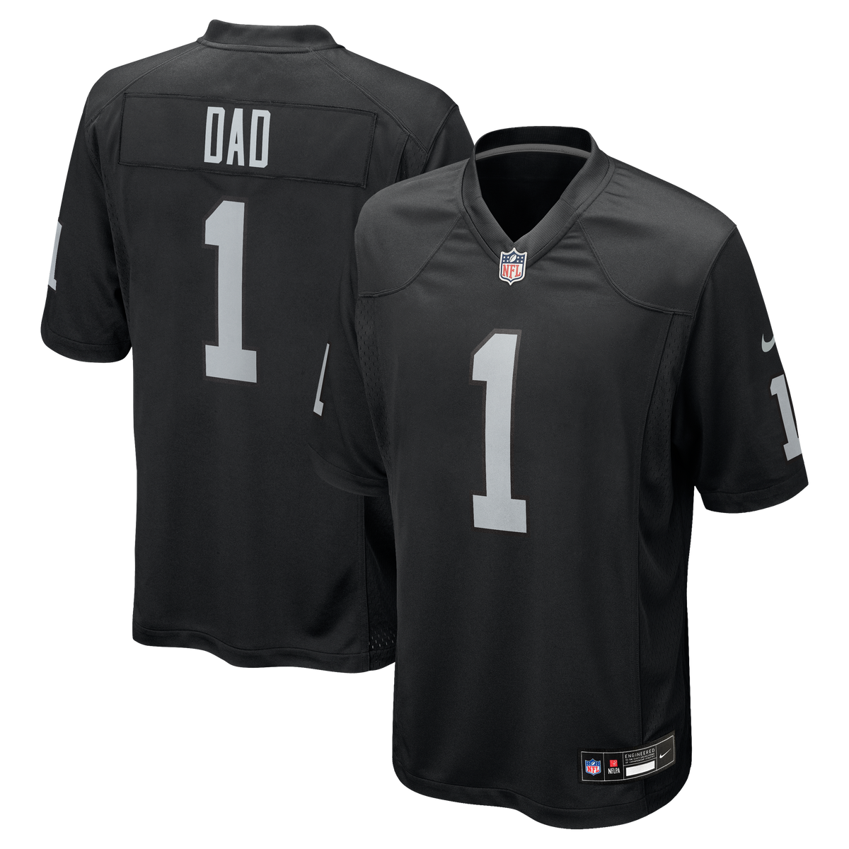 Men's Las Vegas Raiders Number 1 Dad Nike Black Game Jersey