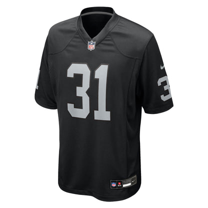 Men's Las Vegas Raiders Raheem Mostert Nike Black Team Game Jersey
