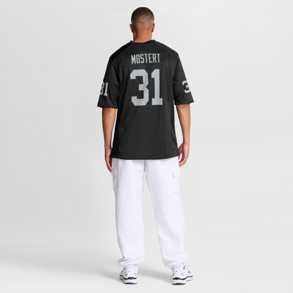 Men's Las Vegas Raiders Raheem Mostert Nike Black Team Game Jersey