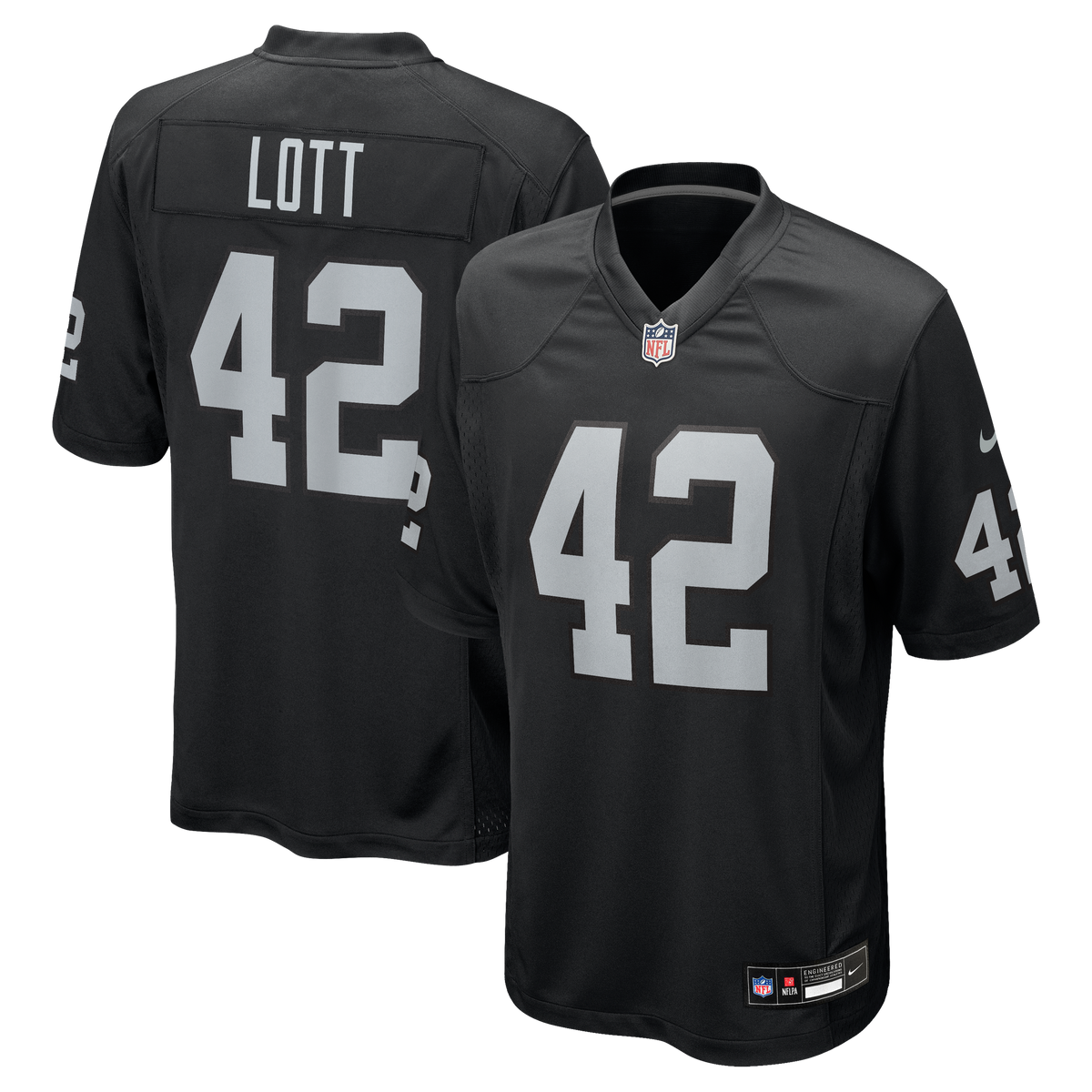Men's Las Vegas Raiders Ronnie Lott Nike Black Game Retired Player Jersey