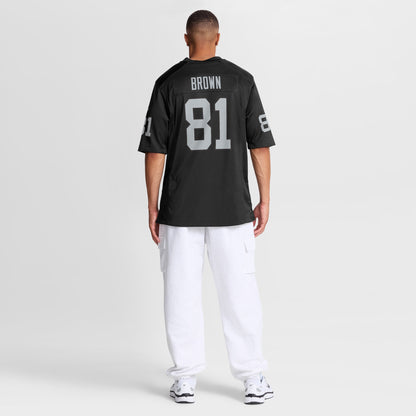 Men's Las Vegas Raiders Tim Brown Nike Black Game Retired Player Jersey