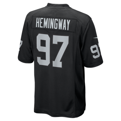 Men's Las Vegas Raiders Tonka Hemingway Nike Black Team Game Jersey