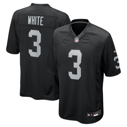 Men's Las Vegas Raiders Zamir White Nike Black Team Game Jersey