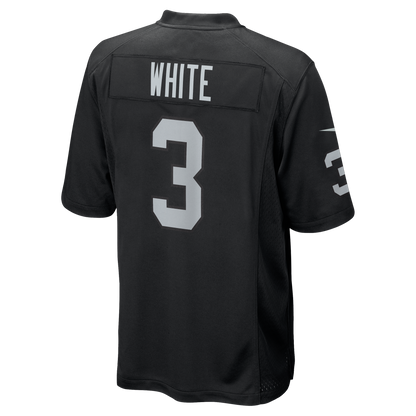 Men's Las Vegas Raiders Zamir White Nike Black Team Game Jersey