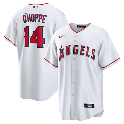Men's Los Angeles Angels Logan O&'Hoppe Nike White Home Replica Jersey