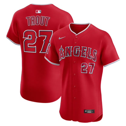 Men's Los Angeles Angels Mike Trout Nike Red Alternate Elite Jersey
