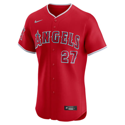 Men's Los Angeles Angels Mike Trout Nike Red Alternate Elite Jersey