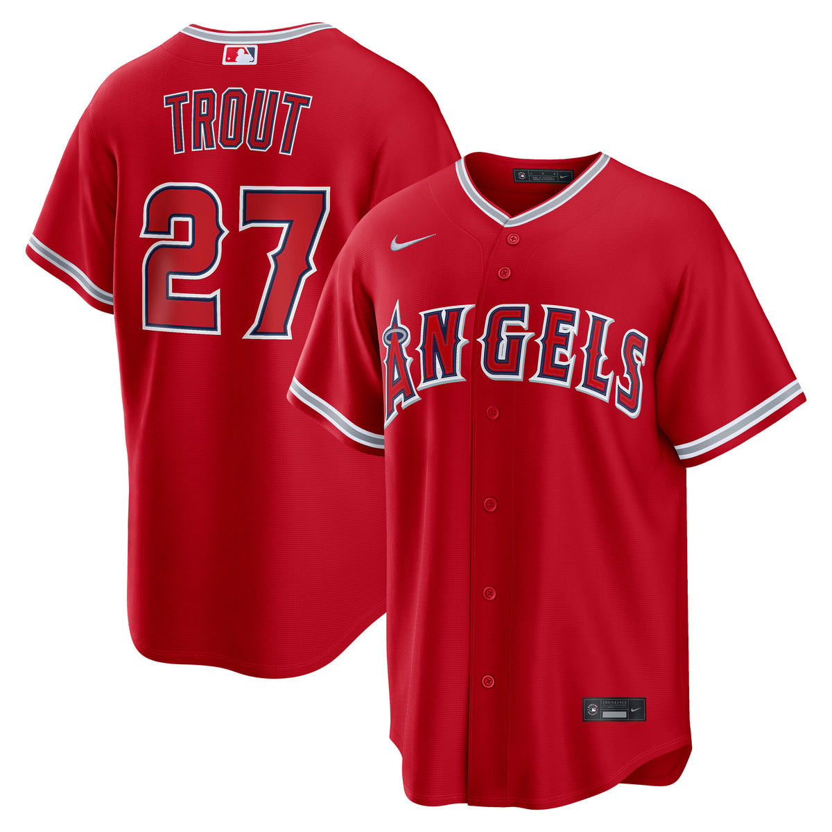 Men's Los Angeles Angels Mike Trout Nike Red Alternate Replica Jersey