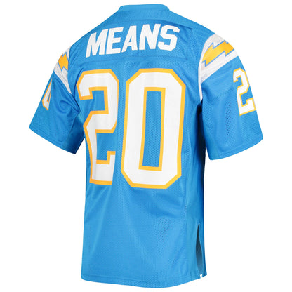 Men's Los Angeles Chargers 1994 Natrone Means Mitchell & Ness Powder Blue Authentic Throwback Retired Player Jersey