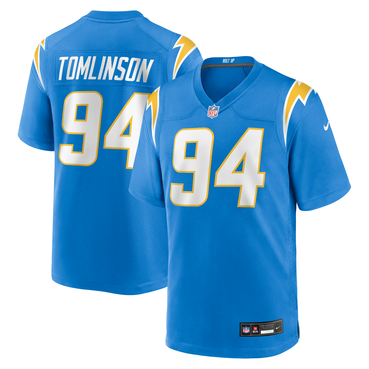 Men's Los Angeles Chargers Dalvin Tomlinson Nike Powder Blue Team Game Jersey