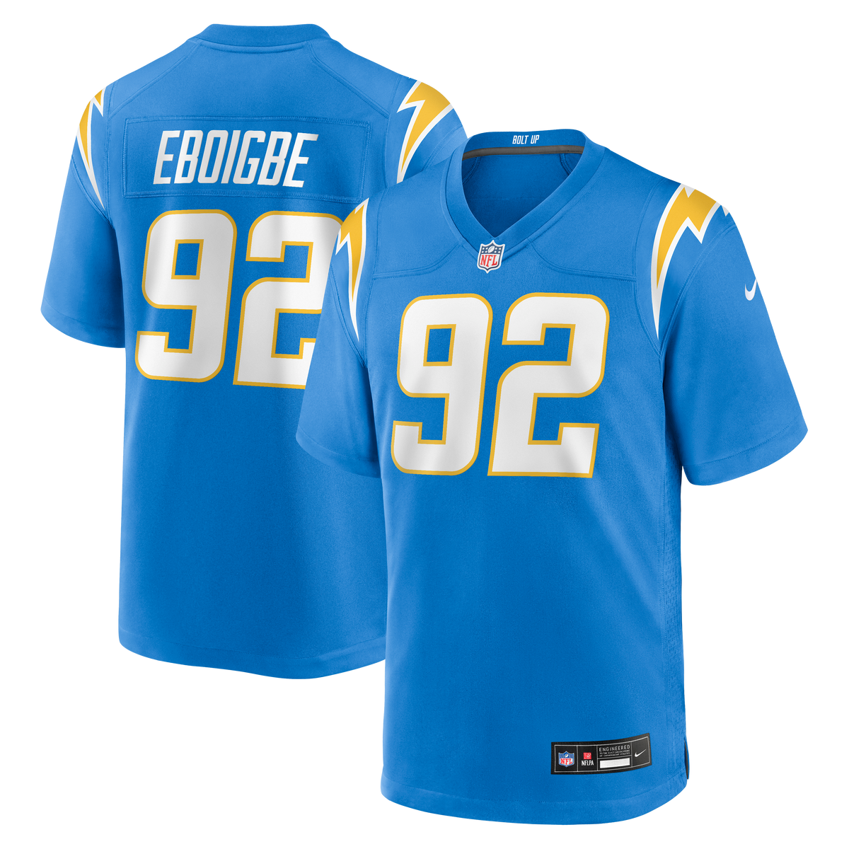 Men's Los Angeles Chargers Justin Eboigbe Nike Powder Blue Team Game Jersey