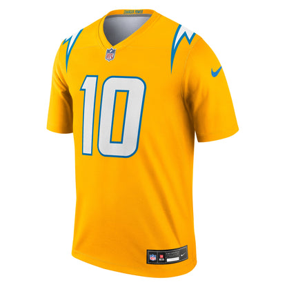 Men's Los Angeles Chargers Justin Herbert Nike Gold Alternate Charger Power Legend Player Performance Top