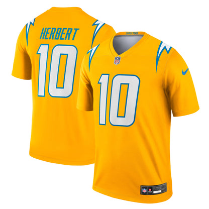 Men's Los Angeles Chargers Justin Herbert Nike Gold Alternate Charger Power Legend Player Performance Top