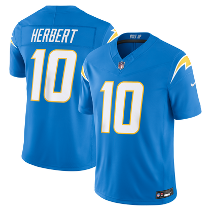 Men's Los Angeles Chargers Justin Herbert Nike Powder Blue Team Vapor F.U.S.E. Stitched Limited Jersey