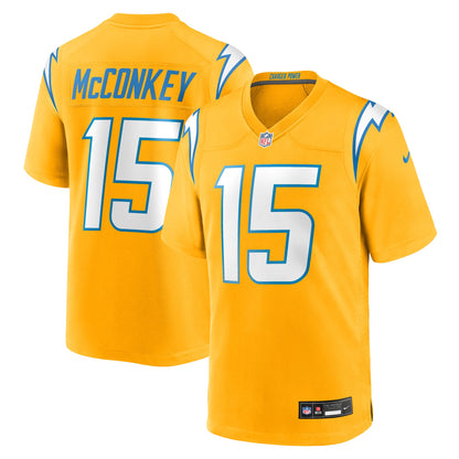 Men's Los Angeles Chargers Ladd McConkey Nike Gold Alternate Charger Power Game Player Jersey