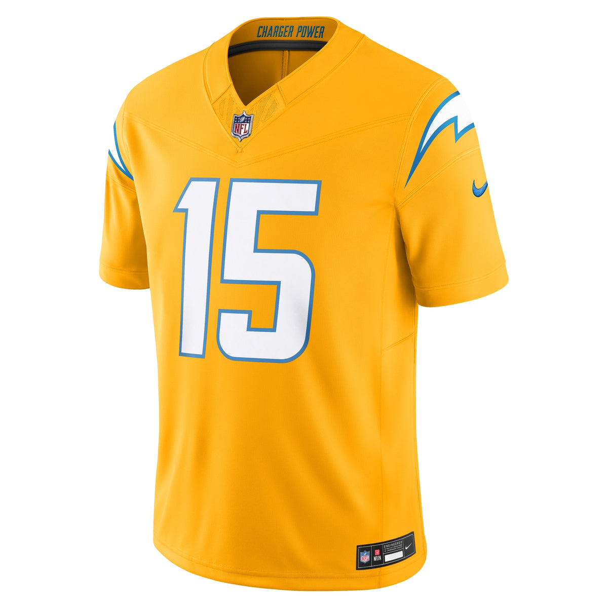 Men's Los Angeles Chargers Ladd McConkey Nike Gold Alternate Charger Power Vapor F.U.S.E. Limited Jersey