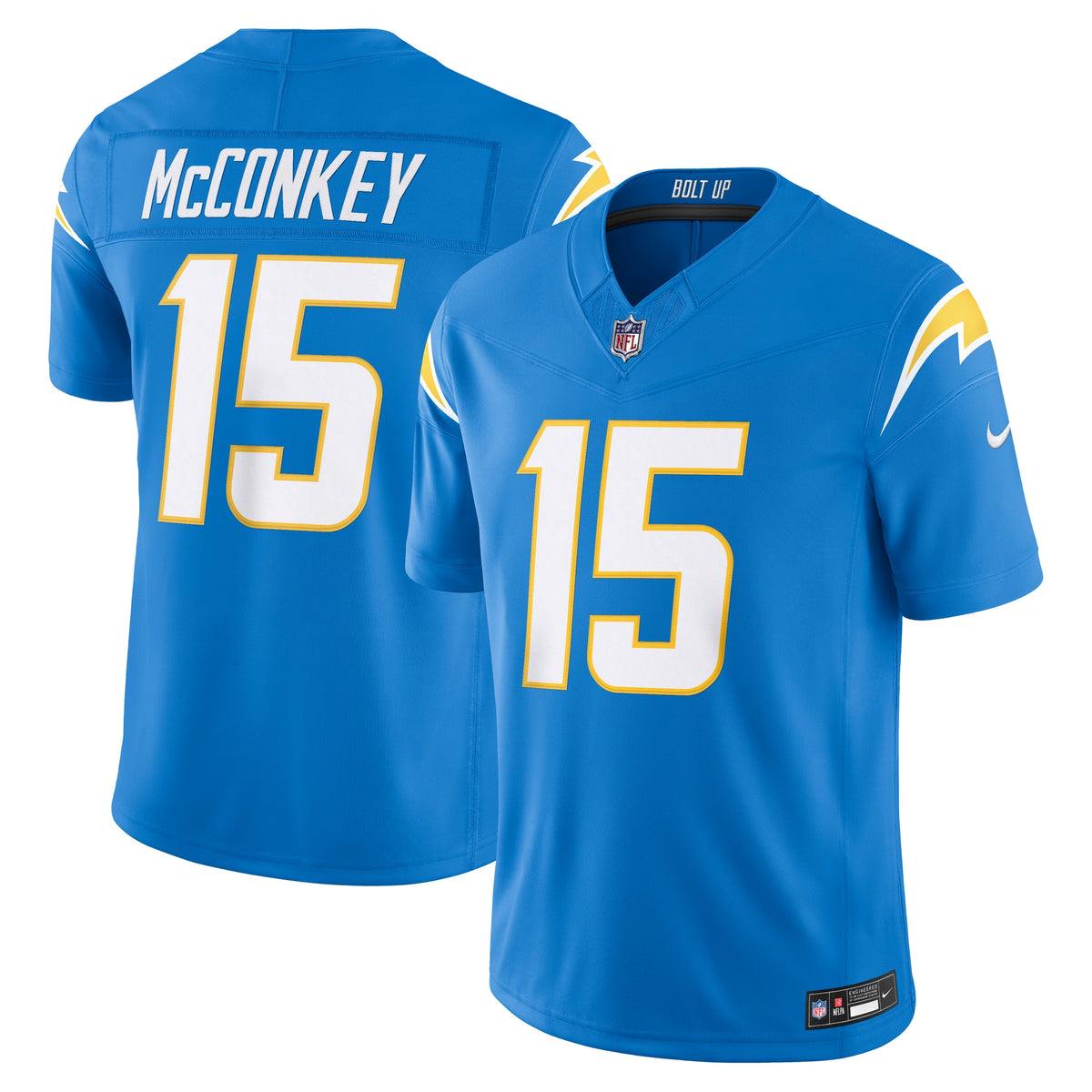 Men's Los Angeles Chargers Ladd McConkey Nike Powder Blue Team Vapor F.U.S.E. Stitched Limited Jersey