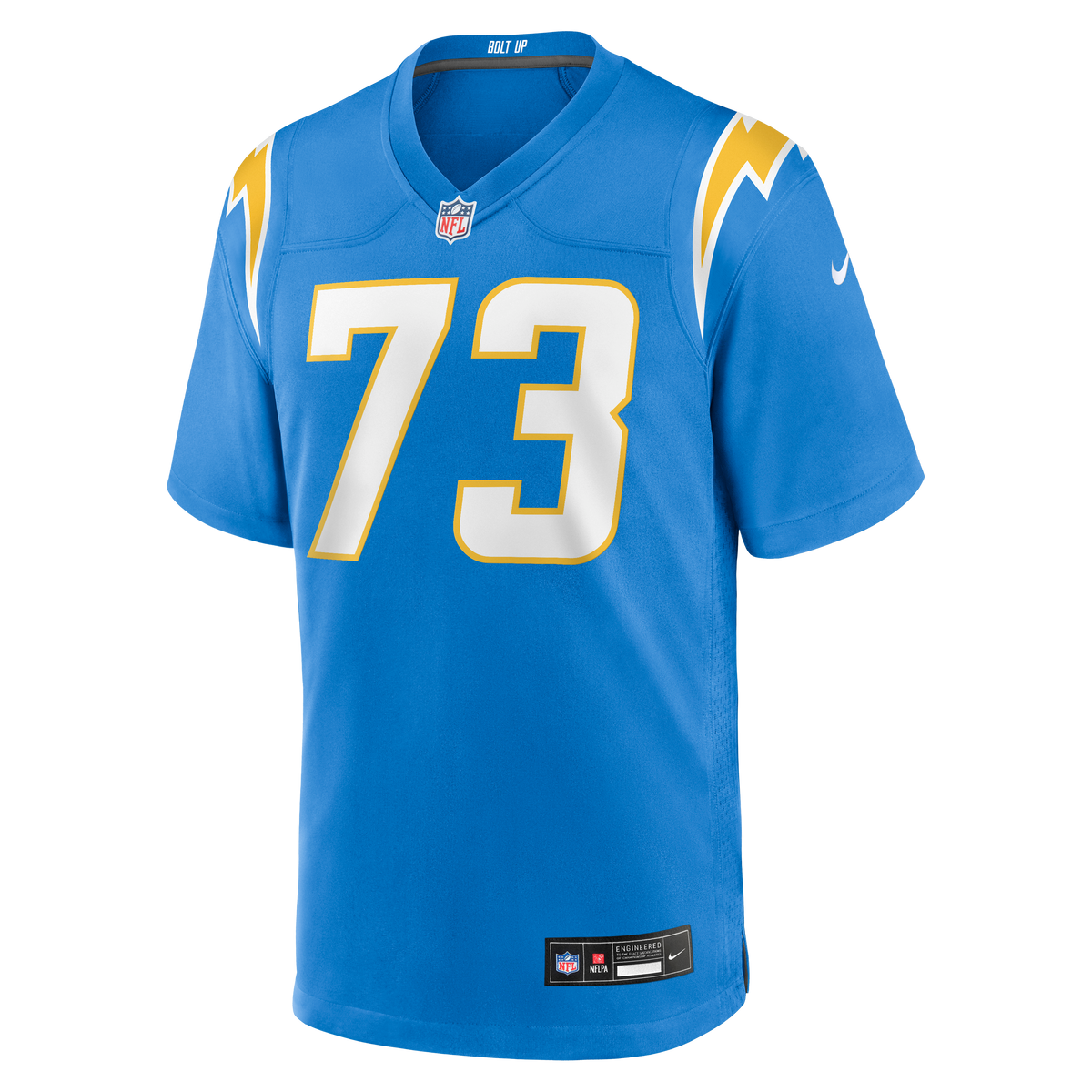 Men's Los Angeles Chargers Mekhi Becton Nike Powder Blue Team Game Jersey