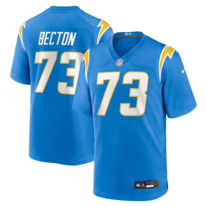 Men's Los Angeles Chargers Mekhi Becton Nike Powder Blue Team Game Jersey