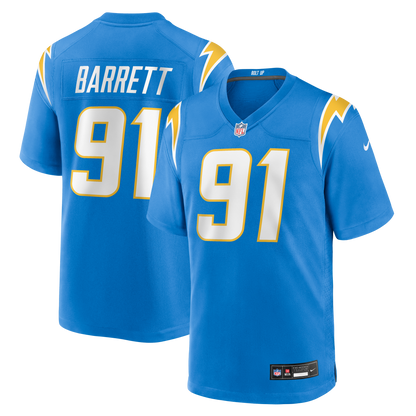 Men's Los Angeles Chargers Nick Barrett Nike Powder Blue Team Game Jersey