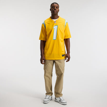 Men's Los Angeles Chargers Quentin Johnston Nike Gold Alternate Charger Power Game Player Jersey