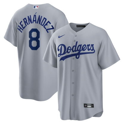 Men's Los Angeles Dodgers Enrique Herní¡ndez Nike Gray Road Replica Jersey