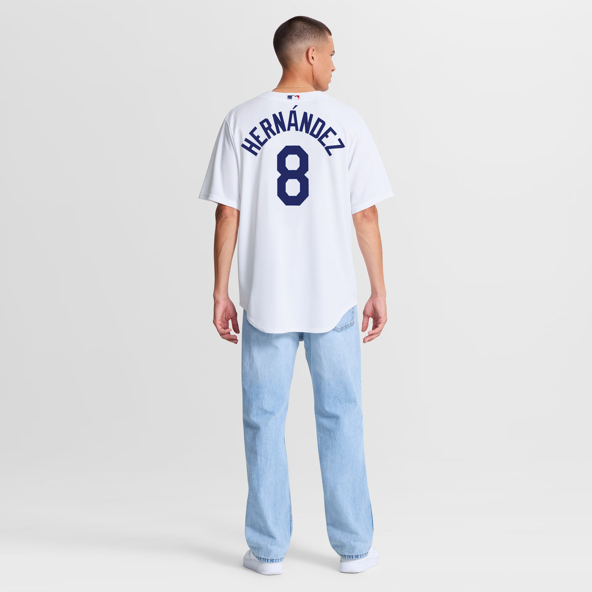 Men's Los Angeles Dodgers Enrique Herní¡ndez Nike White Home Replica Jersey