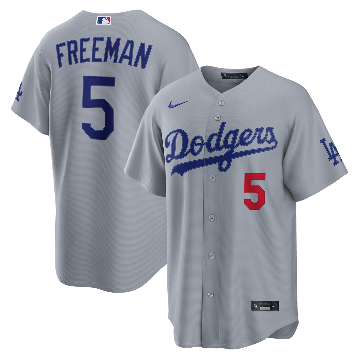 Men's Los Angeles Dodgers Freddie Freeman Nike Gray Road Stadium Jersey