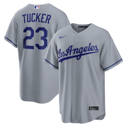 Men's Los Angeles Dodgers Kyle Tucker Nike Gray Road Replica Jersey
