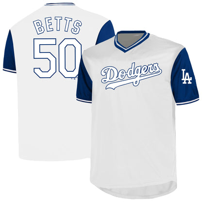 Men's Los Angeles Dodgers Mookie Betts Profile White Big & Tall Name & Number Jersey