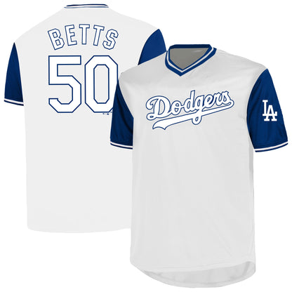 Men's Los Angeles Dodgers Mookie Betts Profile White Big & Tall Name & Number Jersey