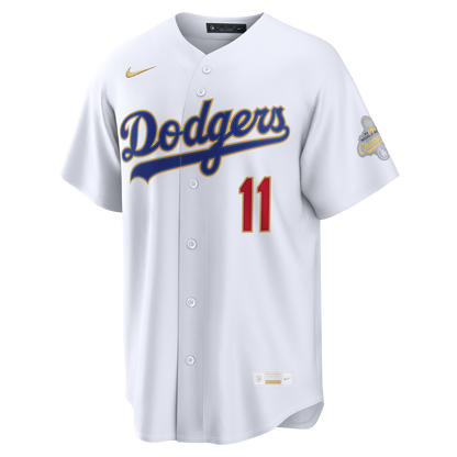 Men's Los Angeles Dodgers Roki Sasaki Nike White 2026 Gold Collection Stadium Jersey