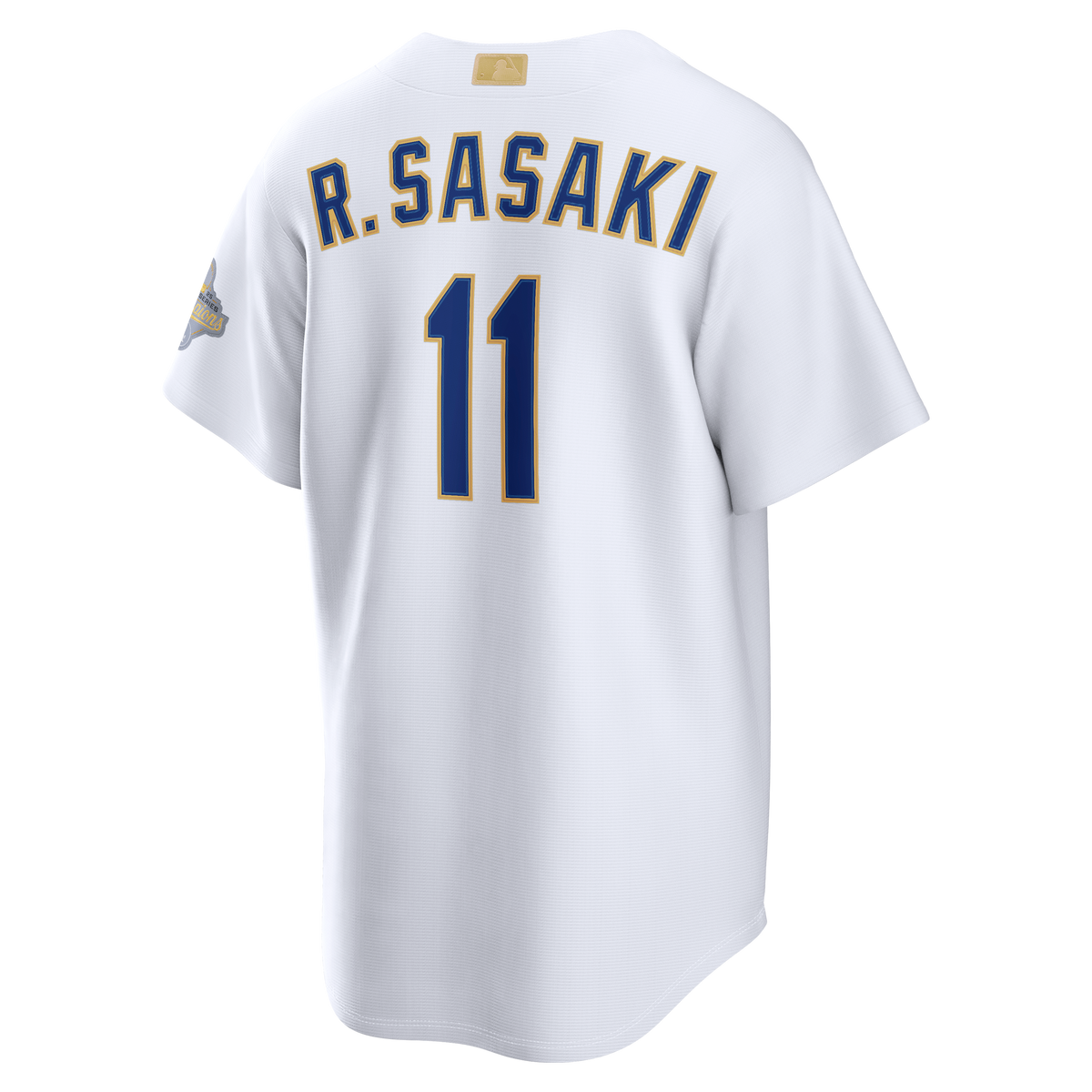 Men's Los Angeles Dodgers Roki Sasaki Nike White 2026 Gold Collection Stadium Jersey