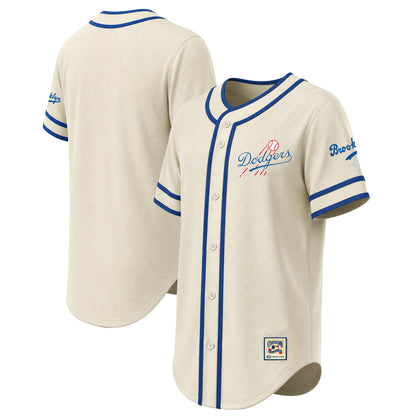 Men's Los Angeles Dodgers Stitches Natural Throwback Fashion Jersey