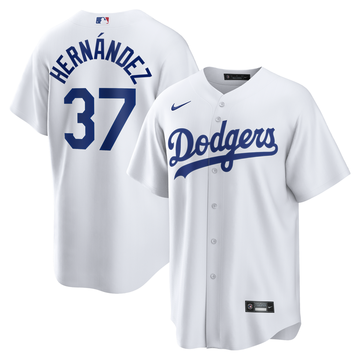 Men's Los Angeles Dodgers Teoscar Herní¡ndez Nike White Home Replica Jersey