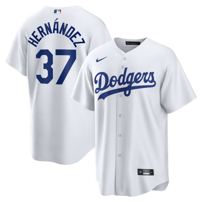 Men's Los Angeles Dodgers Teoscar Herní¡ndez Nike White Home Replica Jersey