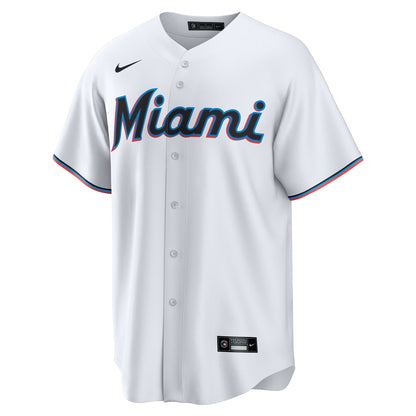 Men's Miami Marlins Liam Hicks Nike White Home Replica Jersey